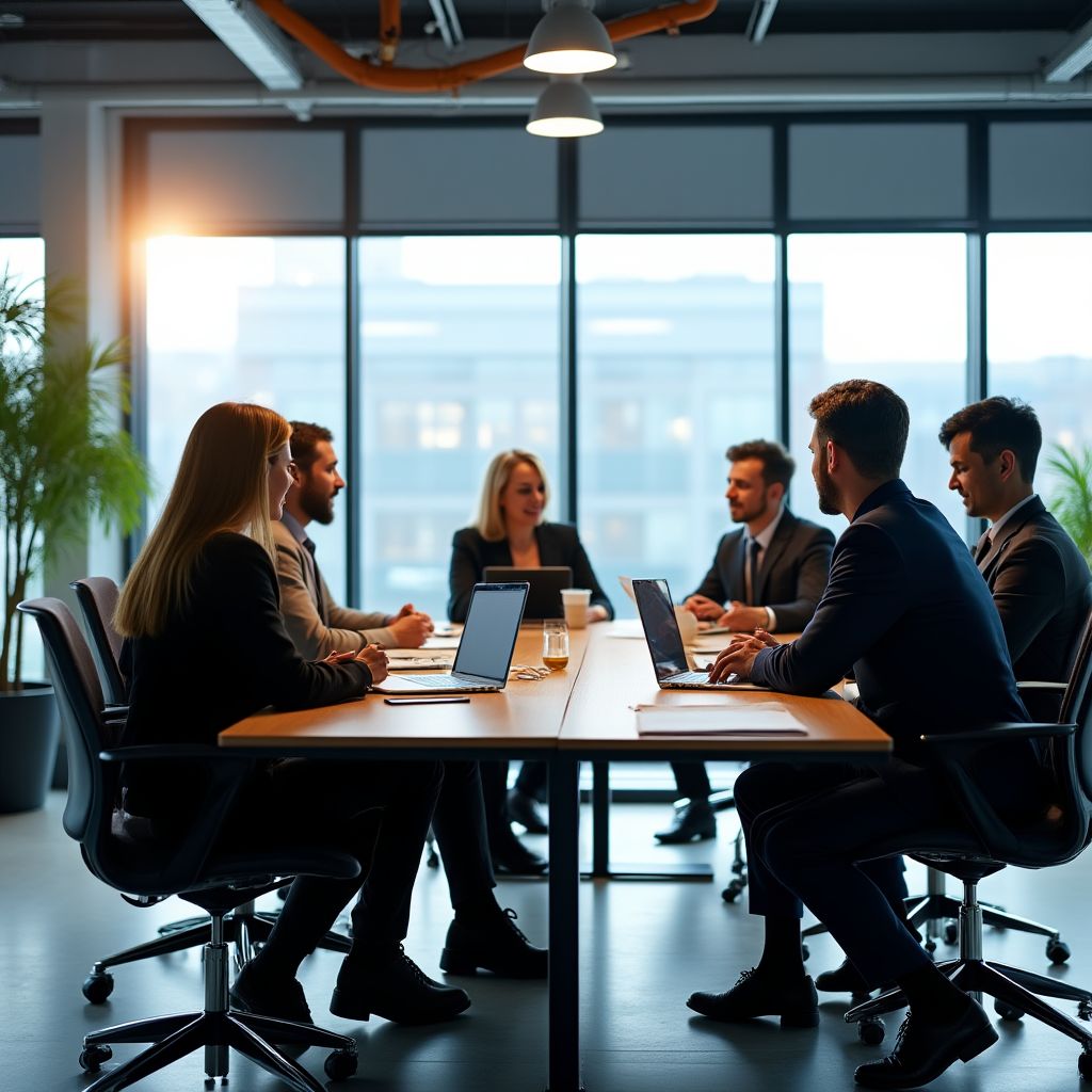 Equipo de Docilus en oficina moderna